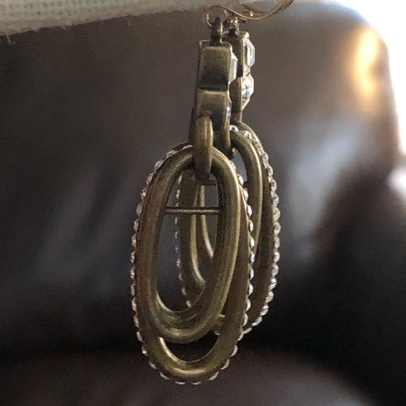 SILPADA Modern Maven Brass Drop Earrings With Swarovski Crystals NIB - Picture 8 of 14